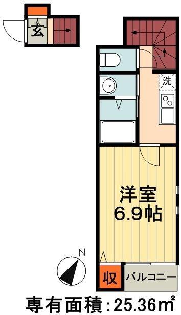 サードロック千葉(1K/2階)の間取り写真