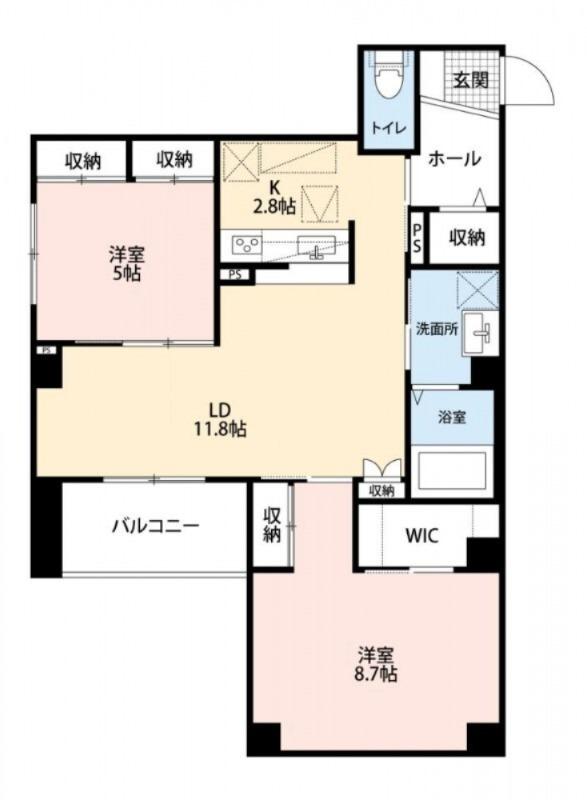 YU-PALACE桑津(2LDK/4階)の間取り写真