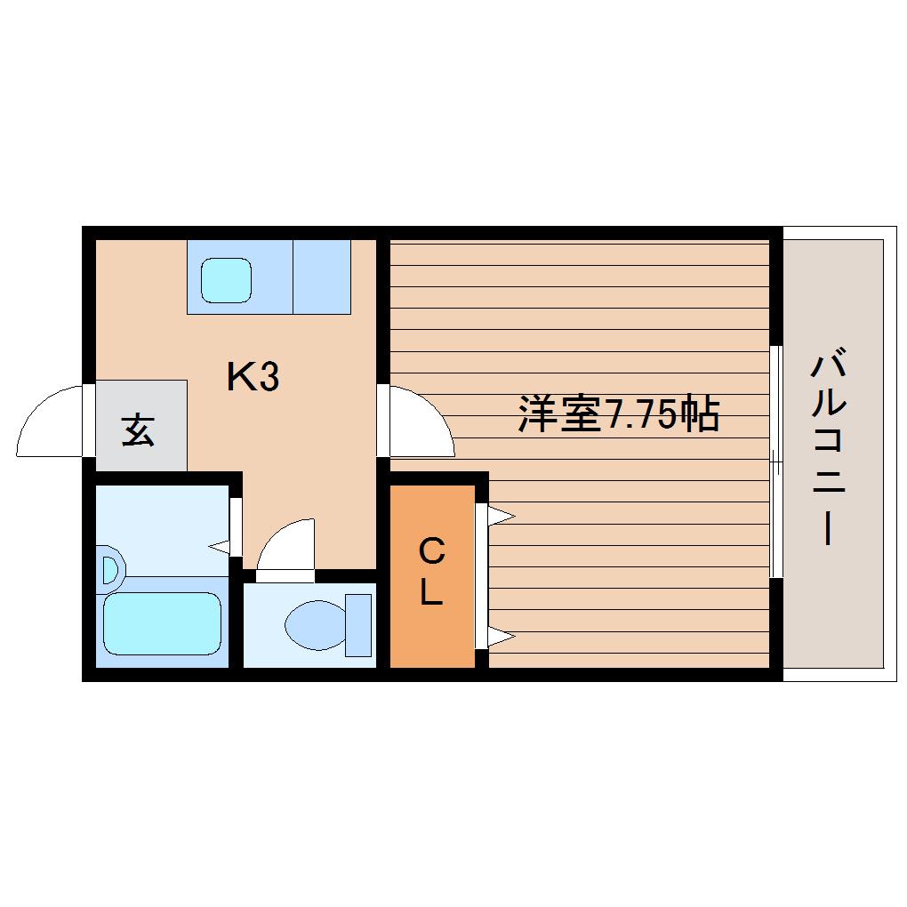 ライフハウス(1K/1階)の間取り写真