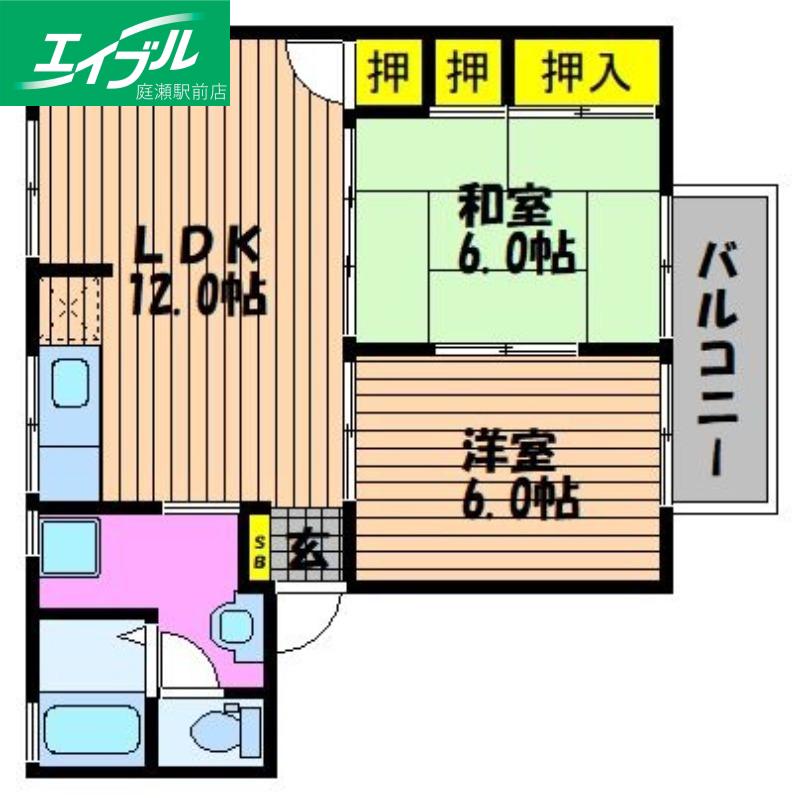 サンドミール(2LDK/2階)の間取り写真