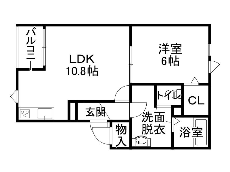 プラナスたいきI(1LDK/1階)の間取り写真