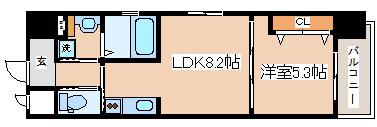 プリオーレ三宮(1LDK/11階)の間取り写真