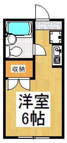 シティハイツ(ワンルーム/2階)の間取り写真