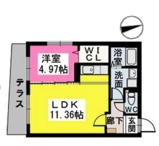 ヴィラ ジャスミン(1LDK/1階)の間取り写真