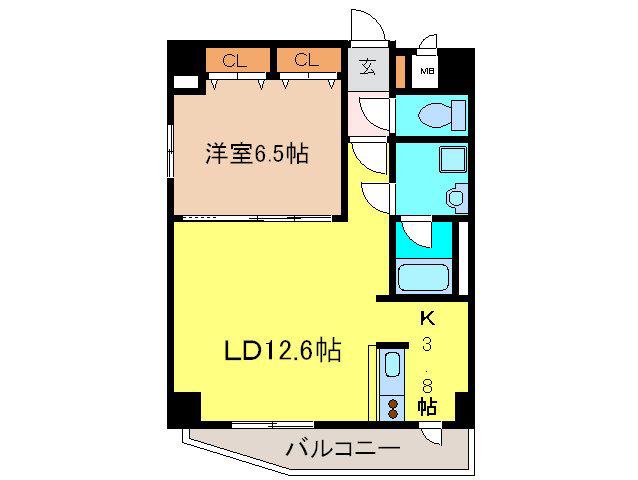 ヴェルステージ秋葉原イースト(1LDK/9階)の間取り写真