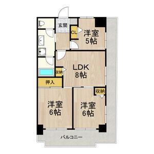 友井グレイス(3LDK/6階)の間取り写真
