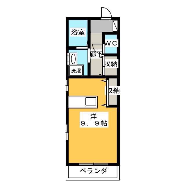 グラントータス川辺町(ワンルーム/5階)の間取り写真