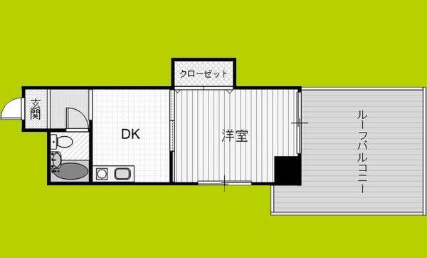 リアン中央(1DK/2階)の間取り写真