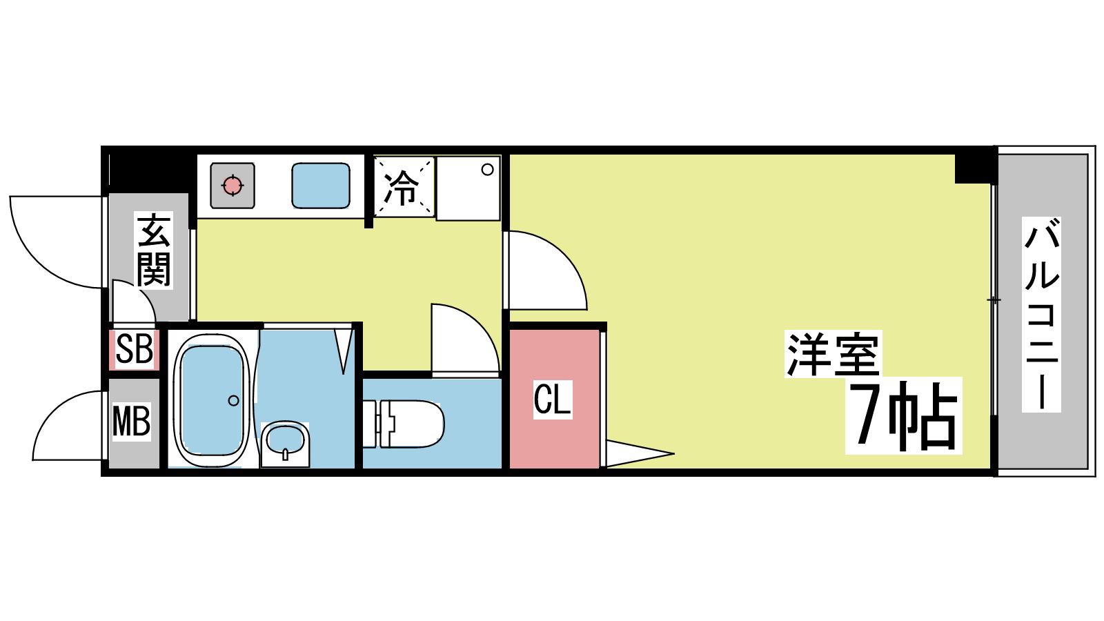 インペリアルむつみ(1K/3階)の間取り写真