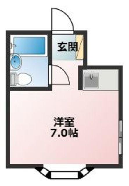 ハピネスハイム大和(ワンルーム/1階)の間取り写真