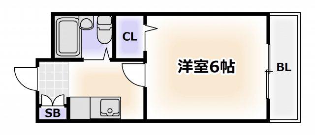 アパルト四天王寺2(1K/5階)の間取り写真