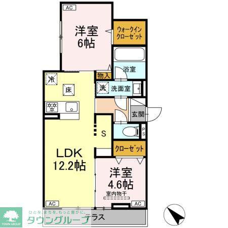 セレスティア新宿(2LDK/1階)の間取り写真