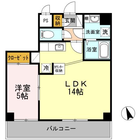 グランヴェールヒロ(1LDK/3階)の間取り写真