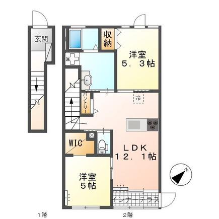 パミドール(2LDK/2階)の間取り写真