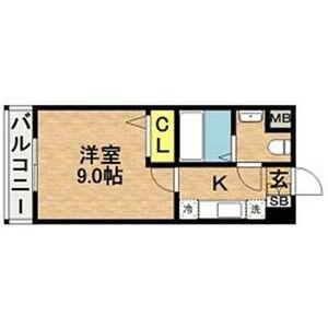 和光レジデンス博多(1K/2階)の間取り写真