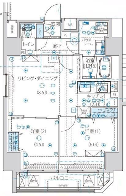 ルクレ墨田緑III(2LDK/7階)の間取り写真