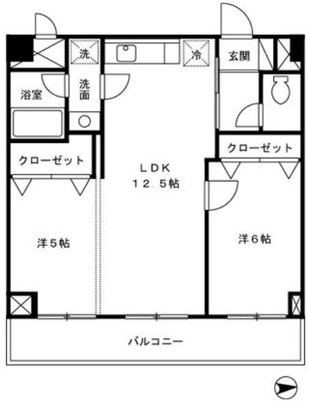 リブイル(2LDK/5階)の間取り写真