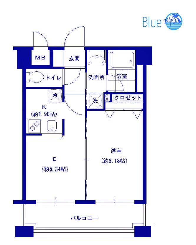 パークヒル三ッ沢(1DK/2階)の間取り写真