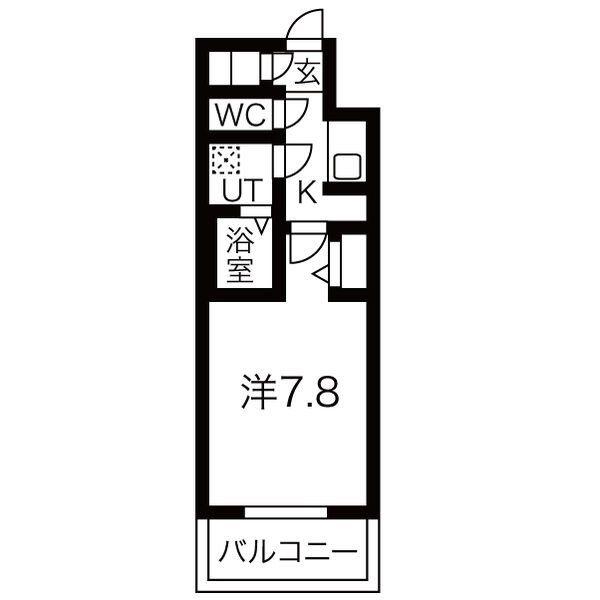 メイクス名駅太閤(1K/9階)の間取り写真