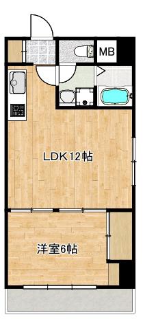 ディアフラッツ(1LDK/5階)の間取り写真