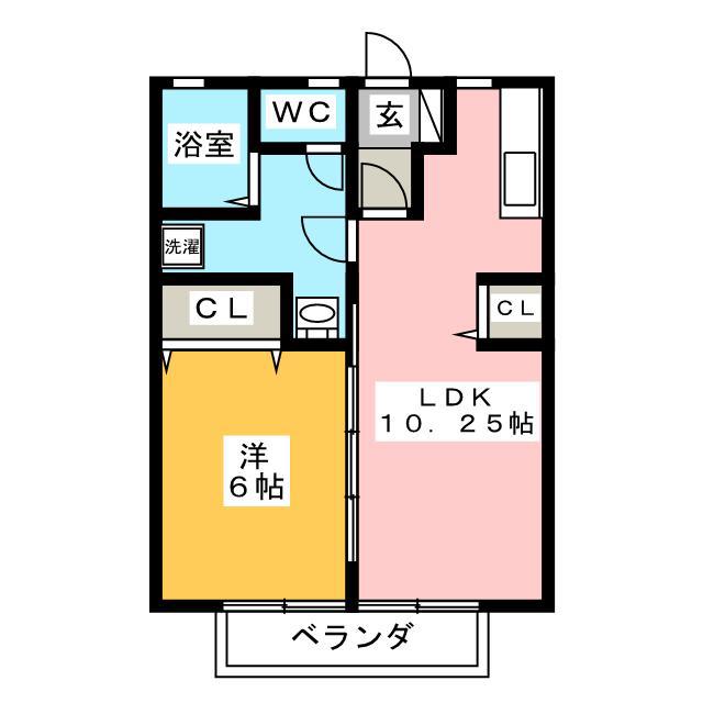 メゾン・アムール(1LDK/2階)の間取り写真