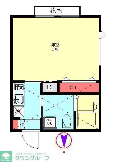 マ・ピエス西生田4(1K/2階)の間取り写真