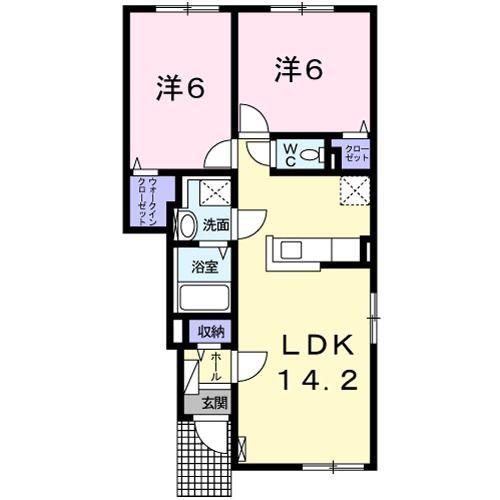 BON GRACE II(2LDK/1階)の間取り写真