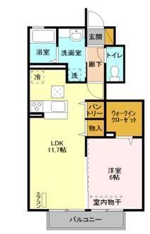 ボンヌール・ホノカ(1LDK/1階)の間取り写真