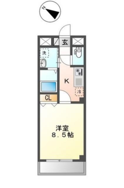 NEUE ーノイエー(1K/1階)の間取り写真