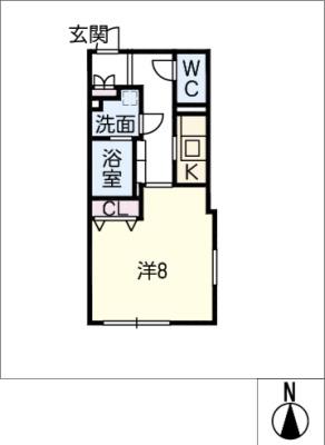 LUORE大曽根(1K/2階)の間取り写真