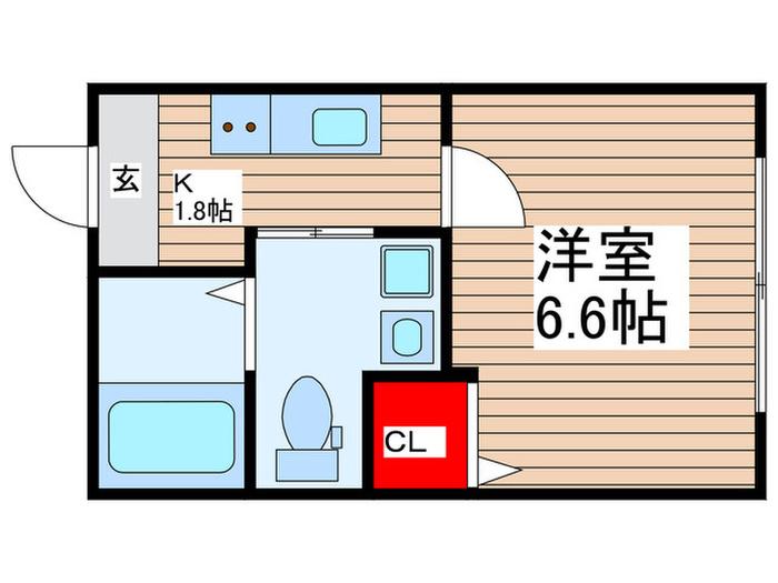 平井6丁目B棟 計画(1K/1階)の間取り写真