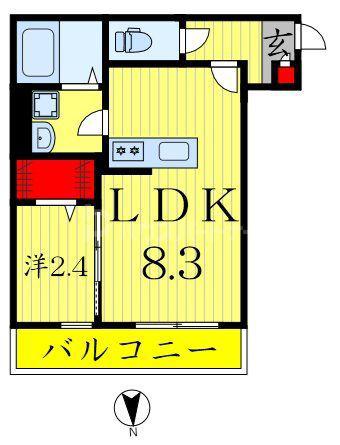 KEIAI RESIDENCE 青井(1LDK/1階)の間取り写真