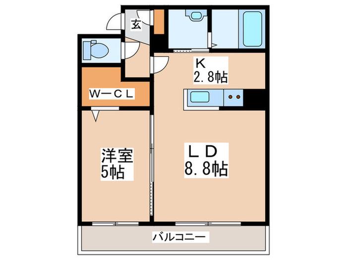 サムティレジデンス福住 (1LDK/4階)の間取り写真