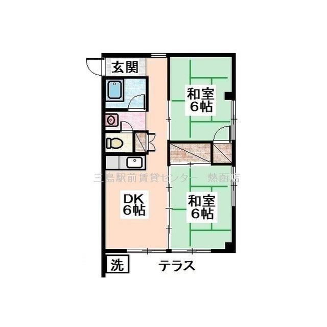 仲道マンション(2DK/1階)の間取り写真