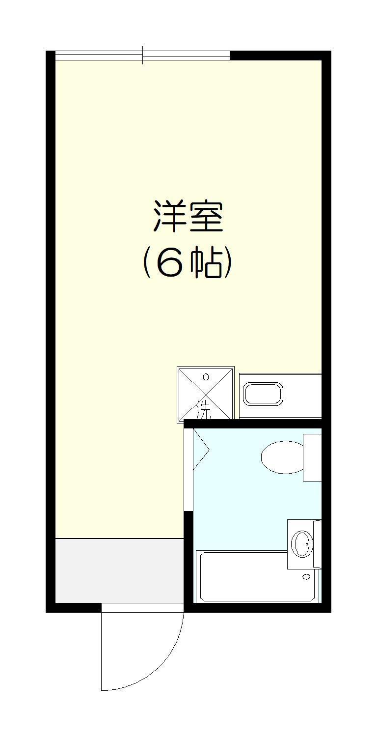 熊野町ハイツ(ワンルーム/2階)の間取り写真