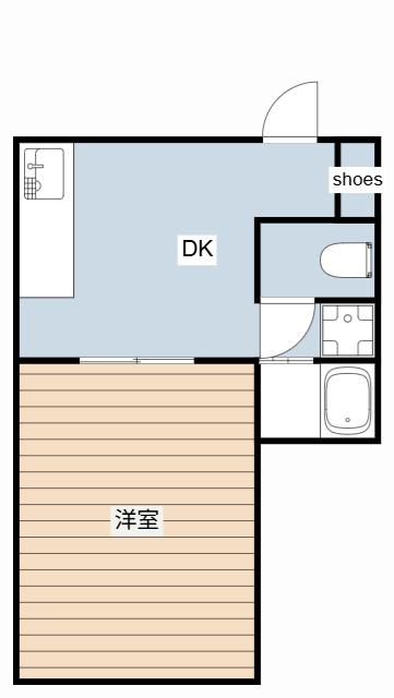 保科ビル(1DK/5階)の間取り写真
