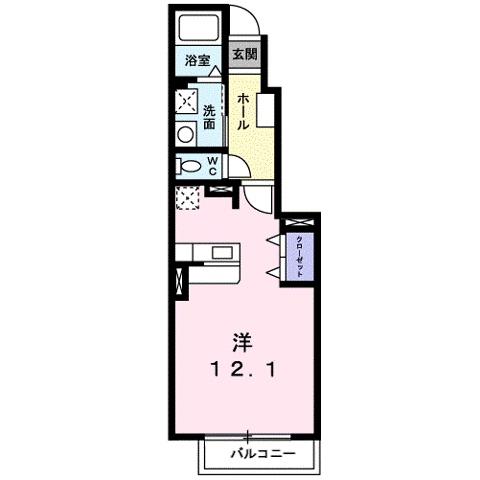 モンプーカ28(ワンルーム/1階)の間取り写真