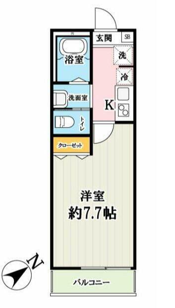 FELICITE清瀬 旧キャメル清瀬5(1K/2階)の間取り写真
