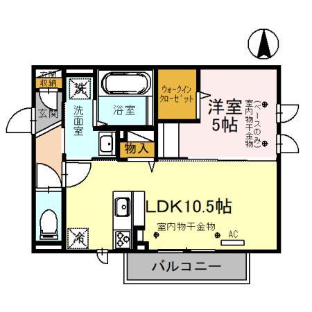 INHERIT(1LDK/2階)の間取り写真