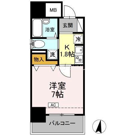 UTステージ横浜吉野町(1K/3階)の間取り写真