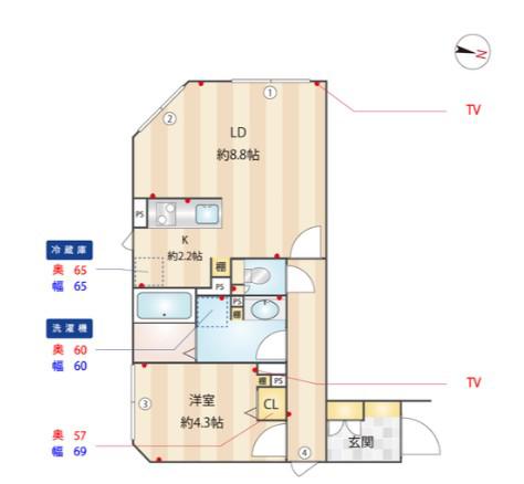 ES-GRANDE門前仲町デュオ(1LDK/5階)の間取り写真