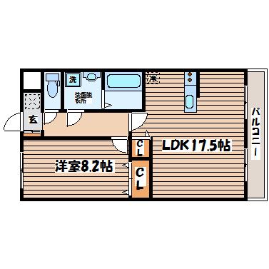 ボヌールヴィル国見A棟(1LDK/3階)の間取り写真