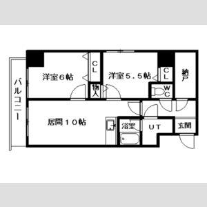 アーバン菊水(2LDK/4階)の間取り写真