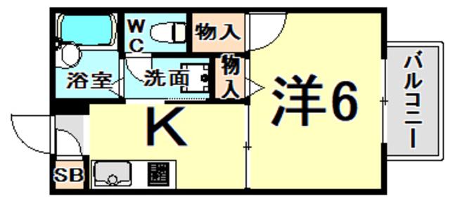 プティM1(1K/1階)の間取り写真