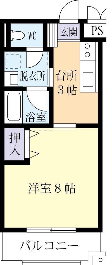 BEST ONE(1K/4階)の間取り写真