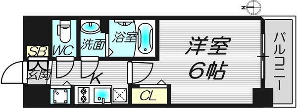 プレサンス新大阪コアシティ(1K/7階)の間取り写真