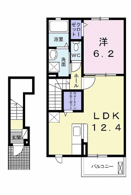 アルビコッコ(1LDK/2階)の間取り写真