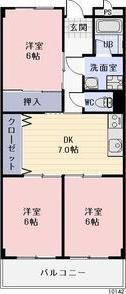 LIMPIAかみわだ(3DK/3階)の間取り写真