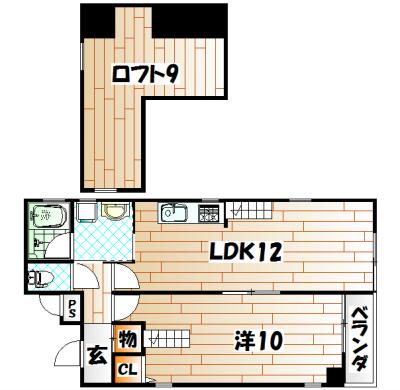 正ビル(1LDK/7階)の間取り写真