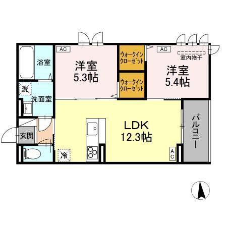トゥインクルDAYS(2LDK/2階)の間取り写真